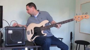 Studying with Roland Cube 20XL Bass.