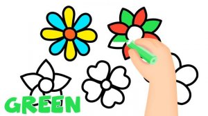 Coloring Flowers | Drawing And Coloring For Toddlers, Kids