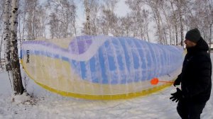 Чистка параплана на веревке - походный вариант!