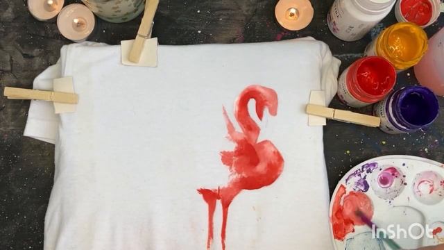 АРТ-МЕДИТАЦИЯ. "Парящий фламинго". Видео-процесс росписи футболки. смотреть онлайн