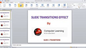 Slide Transition Effects in PowerPoint in Hindi | Slide Transition Effects | Power Point