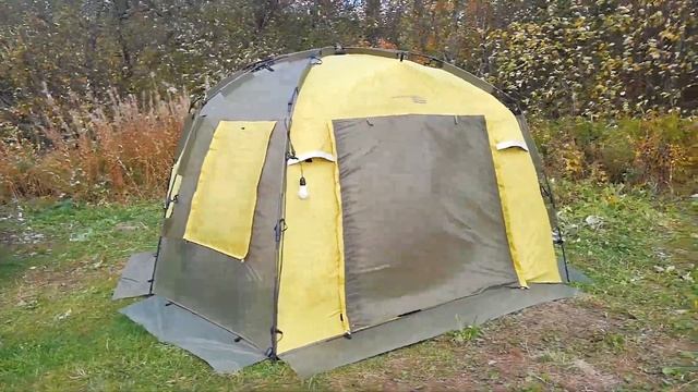 Использование палатки World of maverick 4 Season, осенью, при сильном ветре. смотреть онлайн