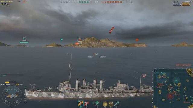 World of Warships Эсминец Клемсон тащит бой! (World of Warships gameplay)