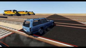 Multiple Railroad Crossing Train Crashes #3 - BeamNG.drive
