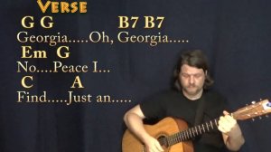 Georgia On My Mind (Ray Charles) Guitar Lesson Chord Chart with Chords/Lyrics