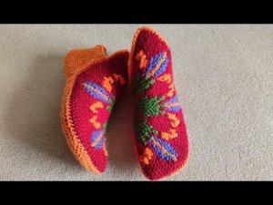 Яркие тапочки  с красивым узором