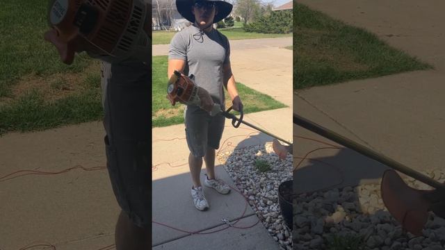 Stihl fs 55 blowing white smoke and not idling смотреть онлайн