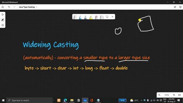 Lecture 8 (JAVA) Type Casting in JAVA ???