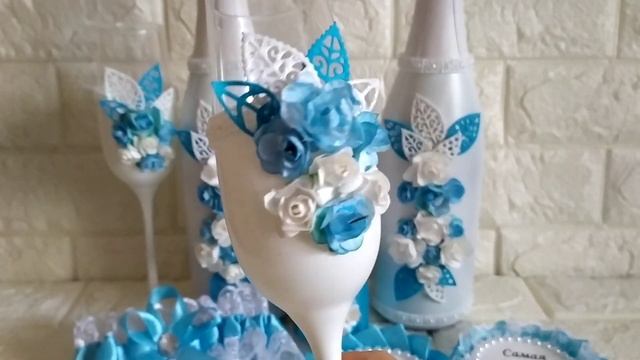 Наборчики свадебных аксессуаров в нежно-голубом цвете смотреть онлайн