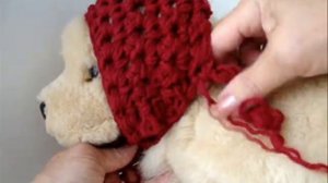 DOGGIE HAT, How to crochet a dog hoodie hat, headband, pull on hat