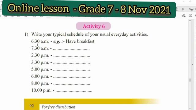 Grade 7 | English | Past Continuous Tense | Online Lesson | 08 Nov 2021