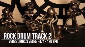 120 BPM - Rock Drums 2 - 4/4 Drum Track - Metronome - Drum Beat