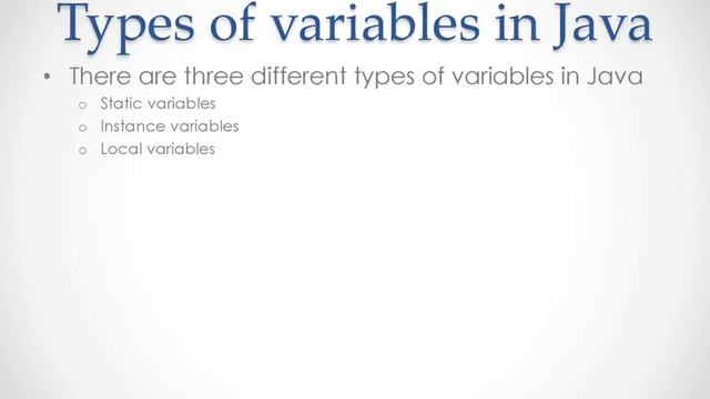 Variables in Java