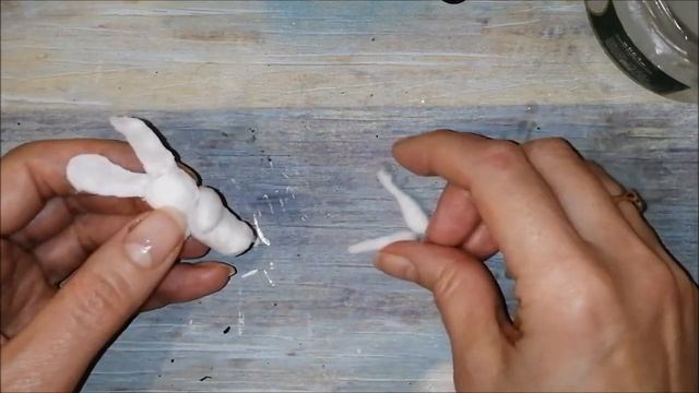 Ватная игрушка. Зайчик.  Миниатюра для ватной игрушки.