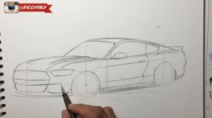 Como Dibujar un FORD MUSTANG a LAPIZ