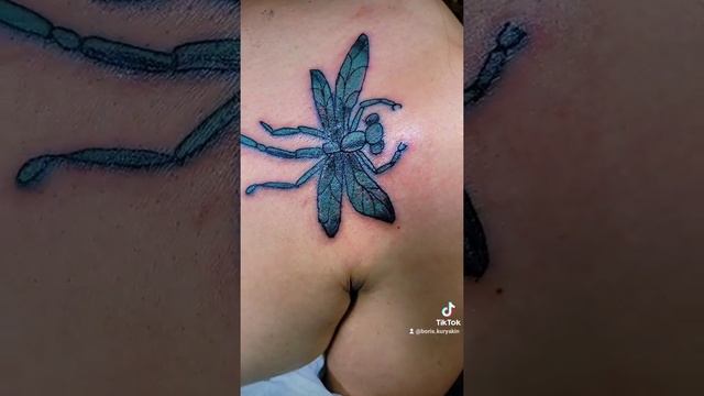 Dragonfly tattoo by Master Tattoo Artist Boris Kuryakin, May 09, 2021.