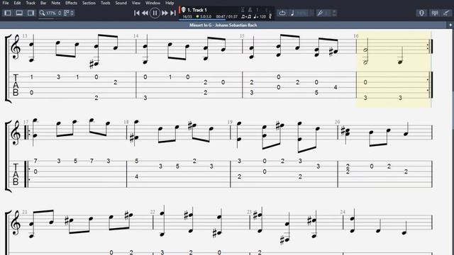 [Guitar Tablature] - Minuet In G - J. S. Bach смотреть онлайн