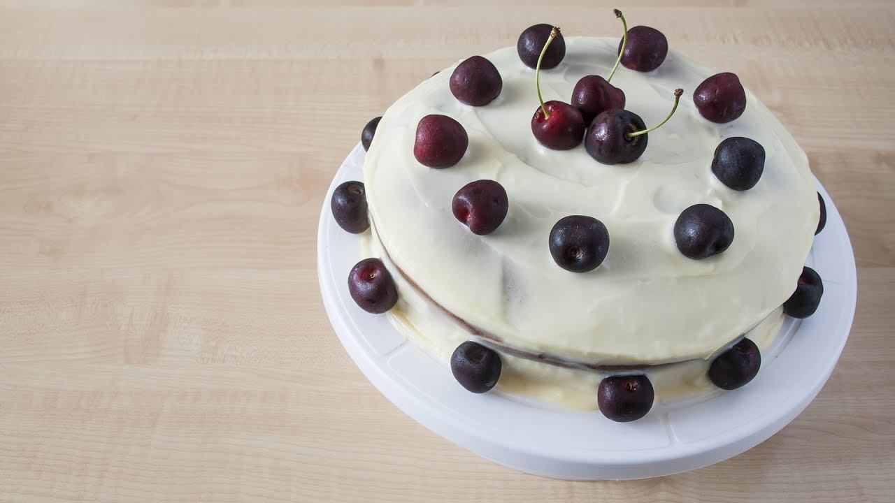 Домашний торт с черешней (вишней). Очень вкусный и простой рецепт
