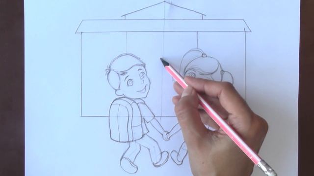 Уроки рисования. Как нарисовать ШКОЛУ и детей фломастерами | Art School смотреть онлайн