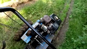 Поездка на мотоблоке с телегой на участок в деревне, некоторые сложности, часть 2.