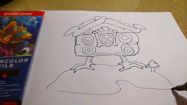 Как нарисовать избушку на курьих ножках смотреть онлайн