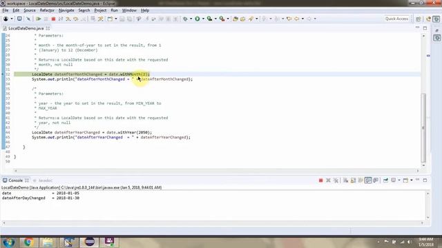 How to set day, month and year of  current date using with methods of  Java 8 LocalDate Class?