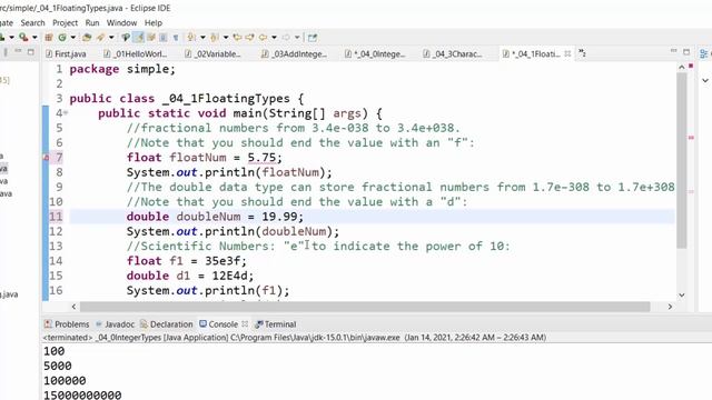 03 Primitive Data Types in Java byte, short, int , long , float, double, char, and boolean