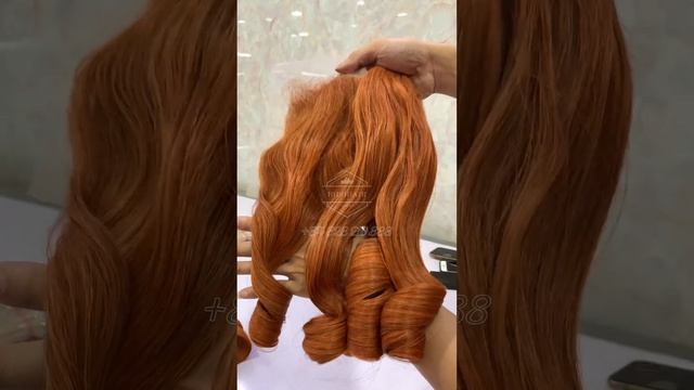 Curly orange hair from Bibo Hair Vietnam +84828210888 #wefthair #hairfactory #wigshop #hairshop