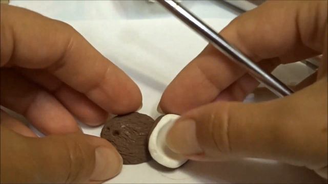 Давайте слепим брошь кокос из полимерной глины. Polymer clay  coconut tutorial.