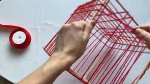 НОВОГОДНЯЯ ПОДЕЛКА ИЗ ПАЛОЧЕК ДЛЯ СУШИ! «ПОДАРОК» НОВОГОДНИЙ ДЕКОР, коробка