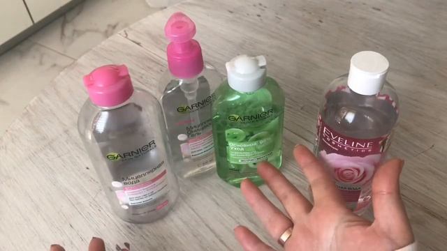 Выкидываю мицеллярку от Garnier, а также гель и тоник. Мицеллярная вода от  Evelline