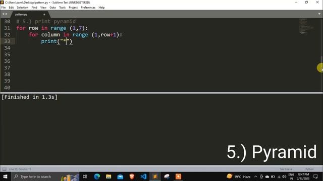 Python Programs to Print Pattern - Pyramid, Star,Diamond,Triangle | how to print pattern in python