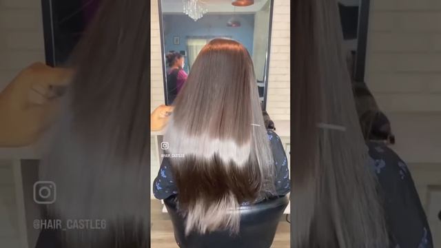 Permanent hair straightening by hair castle #shortvideo