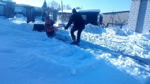 Чистка снега мотоблокам