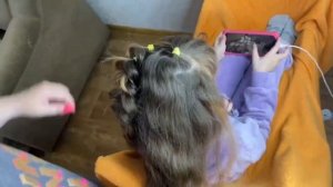 Французская коса без плетения/Ленивая французская коса/  French braids /Французская коса из резинок