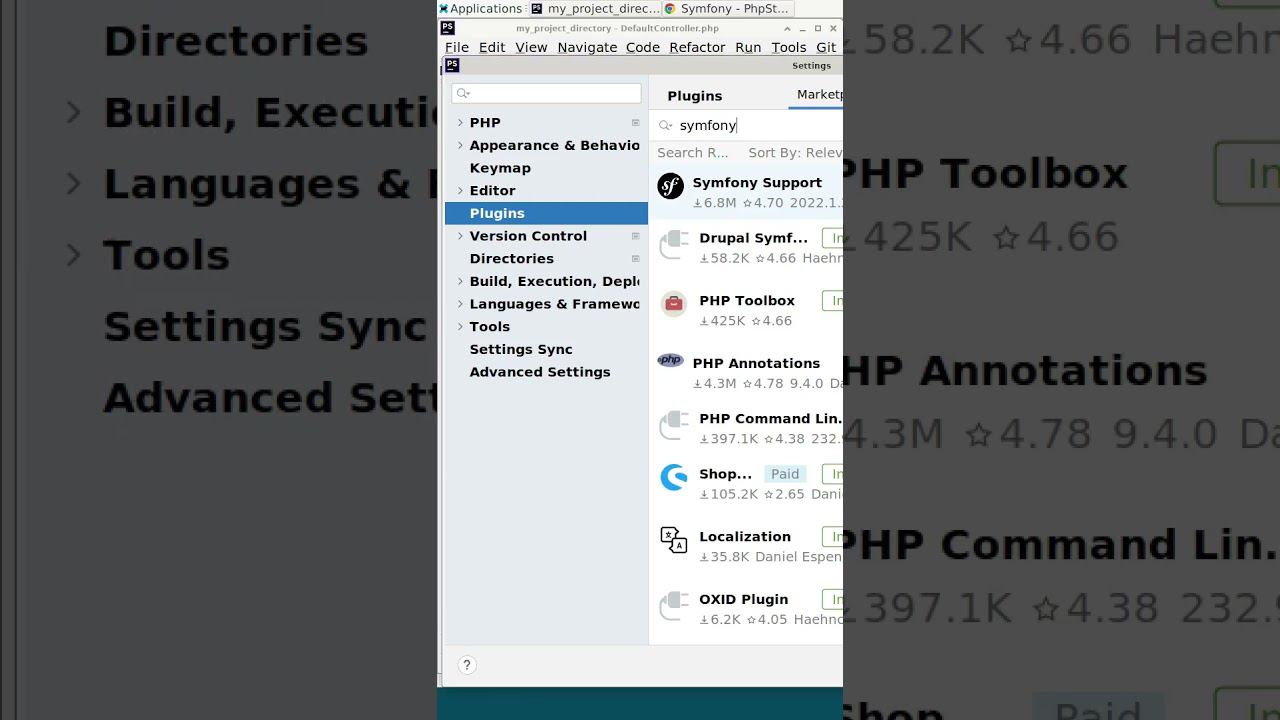 Плагин Symfony для IDE PHPStorm #php #symfony #программирование #shorts