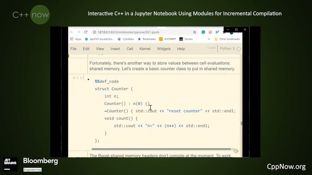 Interactive C++ in a Jupyter Notebook Using Modules for Incremental Compilation - Steven R. Brandt