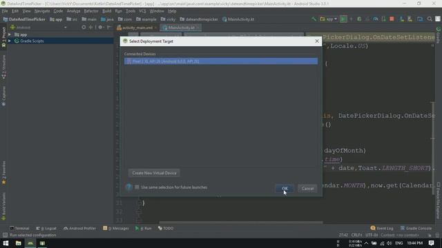 Android Tutorial (Kotlin) - 43 - Date and Time Picker