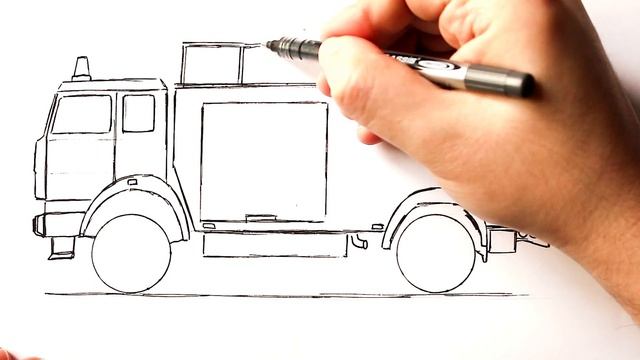 Как нарисовать Пожарную Машину ? Рисуем Пожарную Машину ?