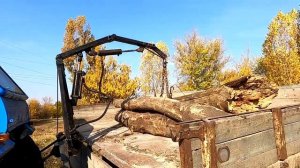 Испытание самодельной лопаты и манипулятора на тракторе