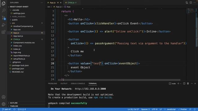 React Cheat Sheet (Events) - Part 5