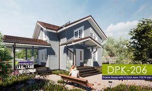 Review of the project of a modern frame house. Country house. Visualization. DomoProekt.com