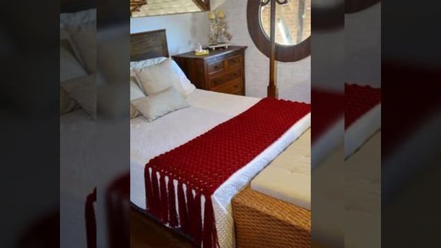 Macrame bed runner || bohemian bedroom decoration ideas || crochet bed runner design ideas