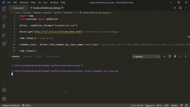 SELENIUM PYTHON FOR WEB AUTOMATION TEST AUTOMATION HOW TO SELECT LOCATE HTML ELEMENTS BY CLASS смотреть онлайн