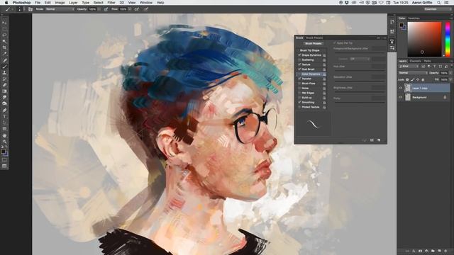Blue Hair - Painting a Digital Portrait in Photoshop смотреть онлайн