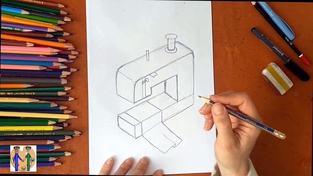 Как нарисовать швейную машинку. Онлайн-школа рисования "Малевашки"