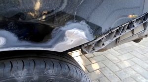 Устранение сколов на задних арках Хендай Солярис своими руками