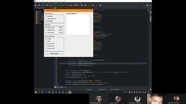 PIZZA ORDERING SYSTEM PRESENTATION//JAVA GUI ECLIPSE