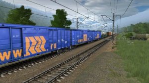 Trainz 🚅 Электровоз "3ЭС10" - 2ЭС10-123 с грузовым поездом
