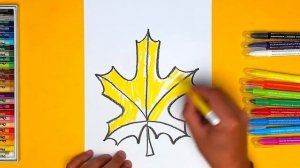 Кленовый лист, рисуем по-шагово